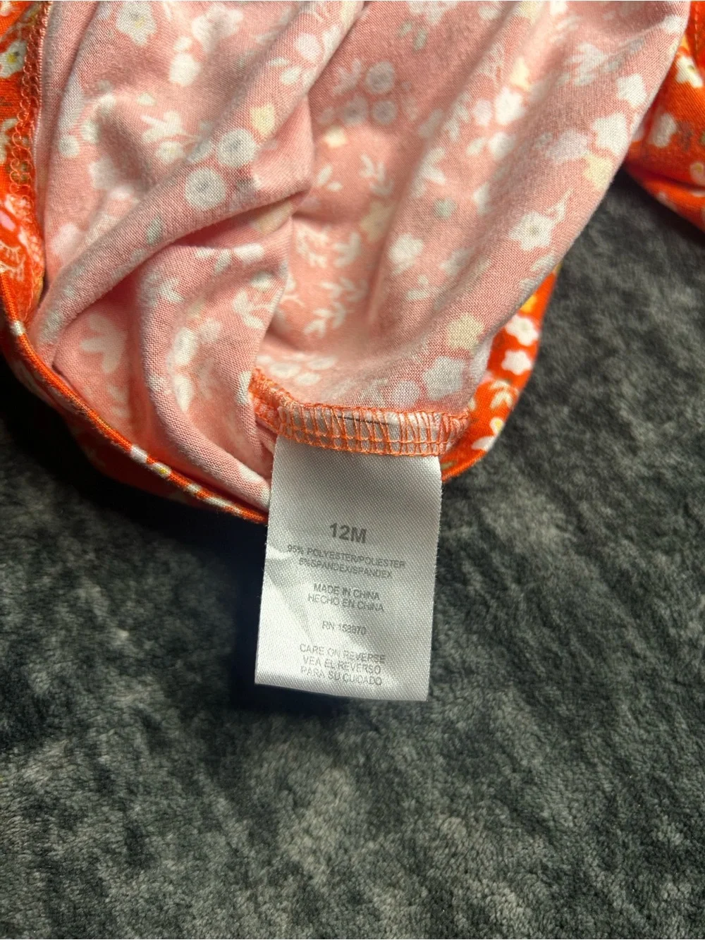 Toddler Orange Floral Ruffle Sleeve Dress